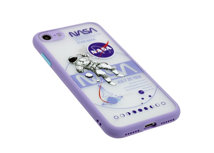 Чехол для iPhone 7 / 8 Picture shadow matte space nasa / light purple