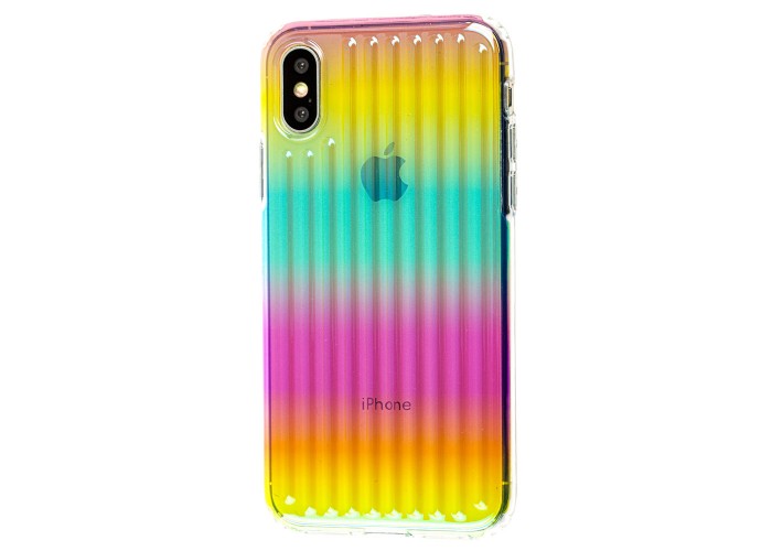 Чехол для iPhone X / Xs Gradient Laser радуга