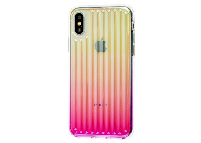 Чехол для iPhone X / Xs Gradient Laser розовый