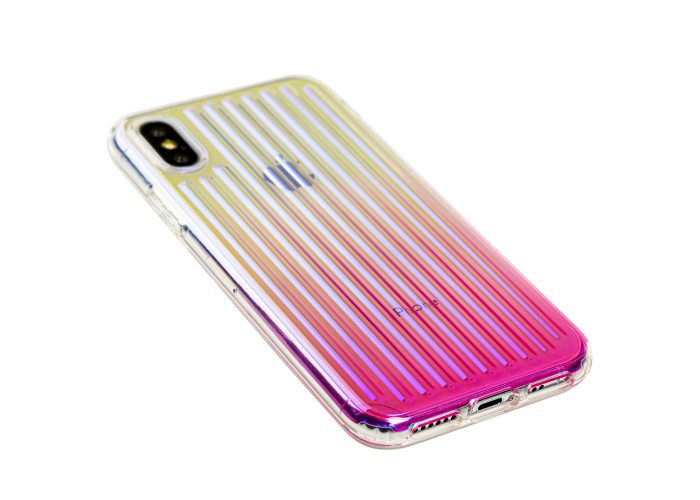 Чехол для iPhone X / Xs Gradient Laser розовый