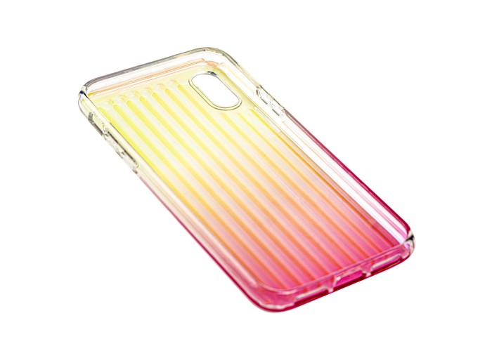 Чехол для iPhone X / Xs Gradient Laser розовый