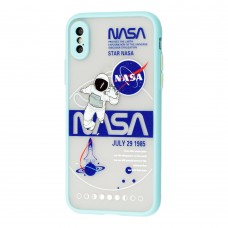 Чехол для iPhone X / Xs Picture shadow matte space nasa / mint