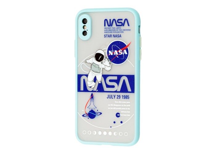 Чехол для iPhone X / Xs Picture shadow matte space nasa / mint