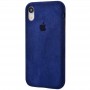 Чехол для iPhone Xr Alcantara 360 темно-синий