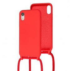 Чехол для iPhone Xr Lanyard without logo красный