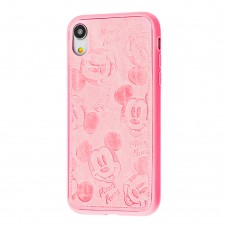 Чехол для iPhone Xr Mickey Mouse leather розовый