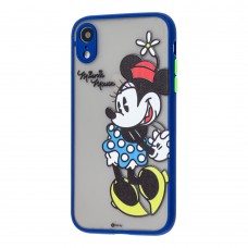 Чехол для iPhone Xr Picture shadow matte minnie mouse / dark blue