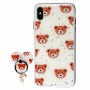 Чехол для iPhone Xr блестки print + popsocket 