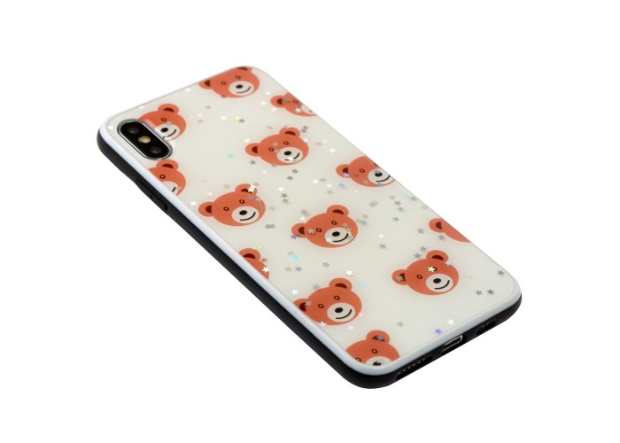 Чехол для iPhone Xr блестки print + popsocket 