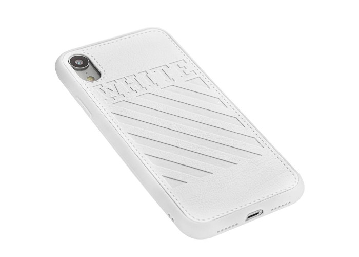 Чехол для iPhone Xr off-white leather белый