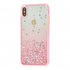 Чехол для iPhone Xs Max Glitter Bling розовый