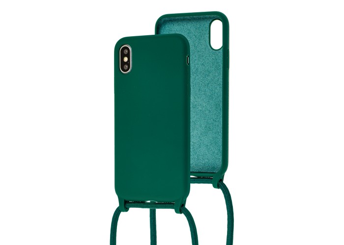 Чехол для iPhone Xs Max Lanyard without logo forest green