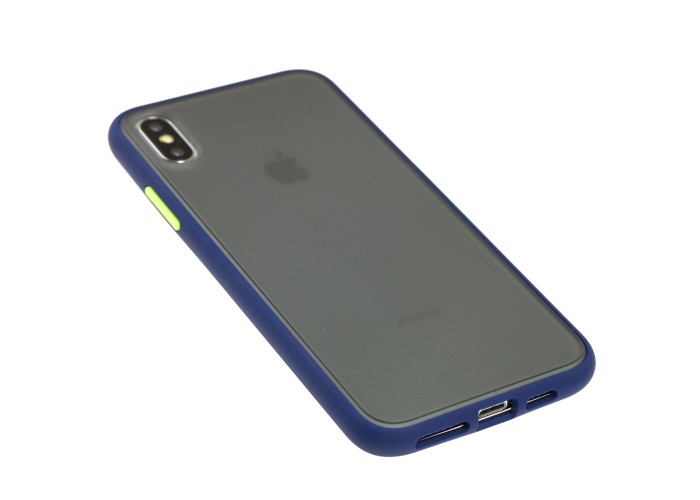 Чехол для iPhone Xs Max LikGus Maxshield синий / салатовй