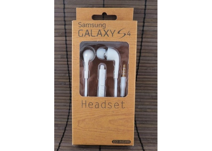 Гарнитура Samsung S4 HS-3303WE White (J5 пульт) (paper box) orig