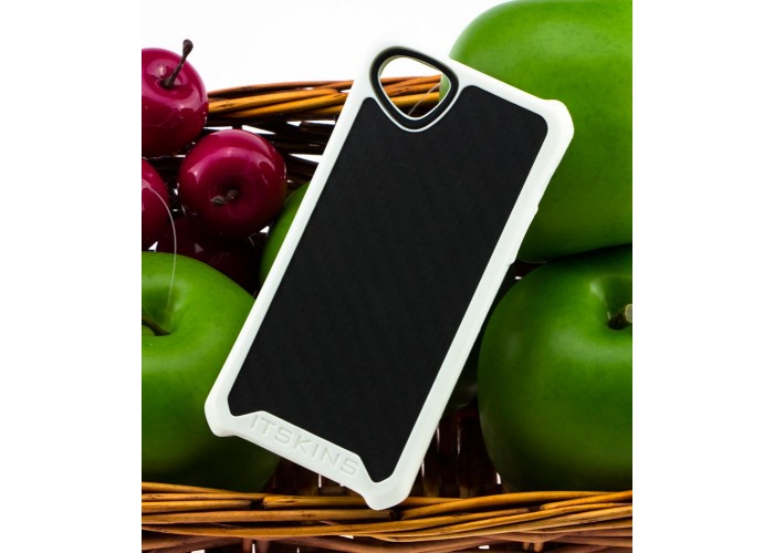 Чехол-накладка iPhone 5 White (APH5-ATMCA-WITE) Atom Matt Carbon