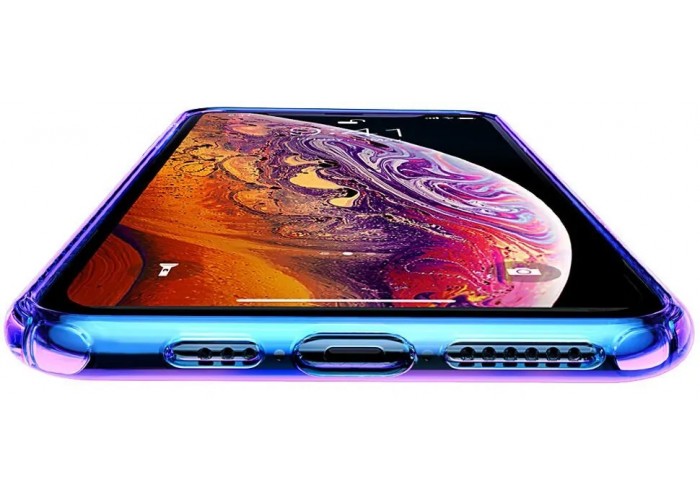 Чехол Baseus Colorful airbag protection для iPhone Xs Max синий / прозрачный