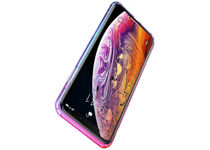 Чехол Baseus Colorful airbag protection для iPhone Xs Max синий / прозрачный