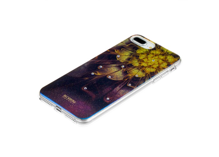 Чехол Beckberg для iPhone 6 Plus / 7 Plus / 8 Plus со стразами цветущий