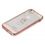 Чехол Kingxbar для iPhone 5 месяц со стразами розовое золото