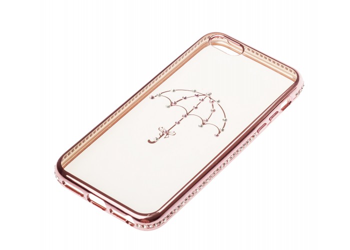 Чехол Kingxsbar для iPhone 5 со стразами розовый