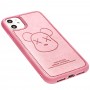 Чехол для iPhone 11 Kaws leather розовый
