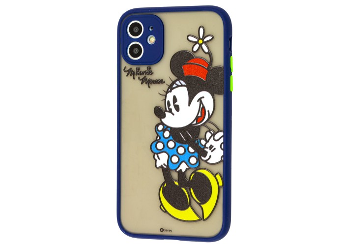 Чехол для iPhone 11 Picture shadow matte minnie mouse / dark blue