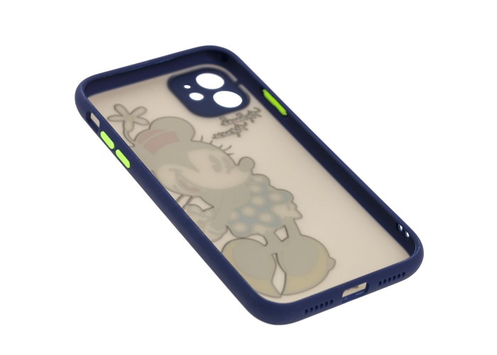 Чехол для iPhone 11 Picture shadow matte minnie mouse / dark blue