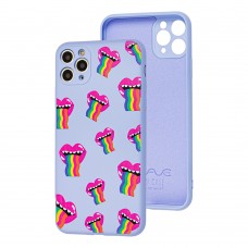 Чехол для iPhone 11 Pro Wave Fancy rainbow smile / lavender