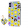 Чехол для iPhone 11 блестки print + popsocket 