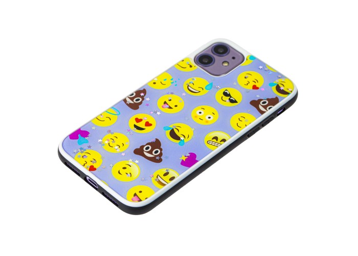 Чехол для iPhone 11 блестки print + popsocket 