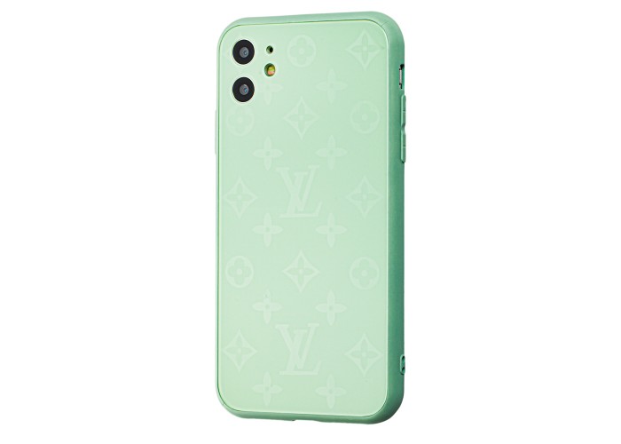 Чехол для iPhone 11 glass LV бирюзовый