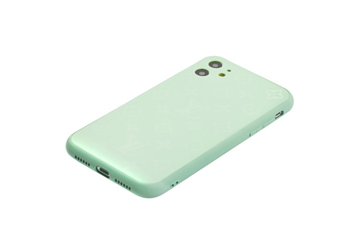 Чехол для iPhone 11 glass LV бирюзовый