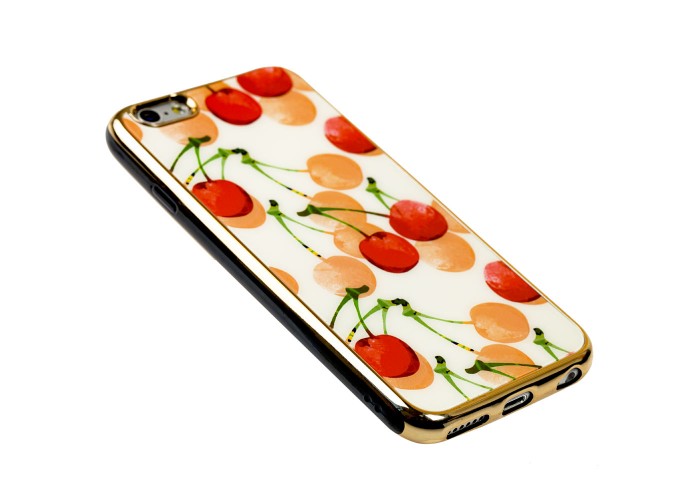 Чехол для iPhone 6 глянец с принтом вишня