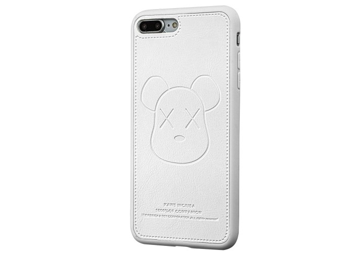 Чехол для iPhone 7 Plus / 8 Plus Kaws leather белый