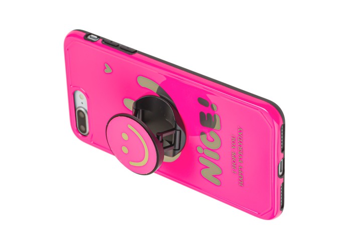 Чехол для iPhone 7 Plus / 8 Plus Nice smile popsocket розовый
