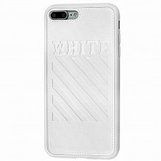 Чехол для iPhone 7 Plus / 8 Plus off-white leather белый