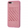 Чехол для iPhone 7 Plus / 8 Plus off-white leather розовый