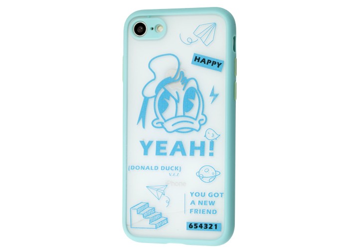 Чехол для iPhone 7 / 8 Picture shadow matte Donald Duck бирюзовый