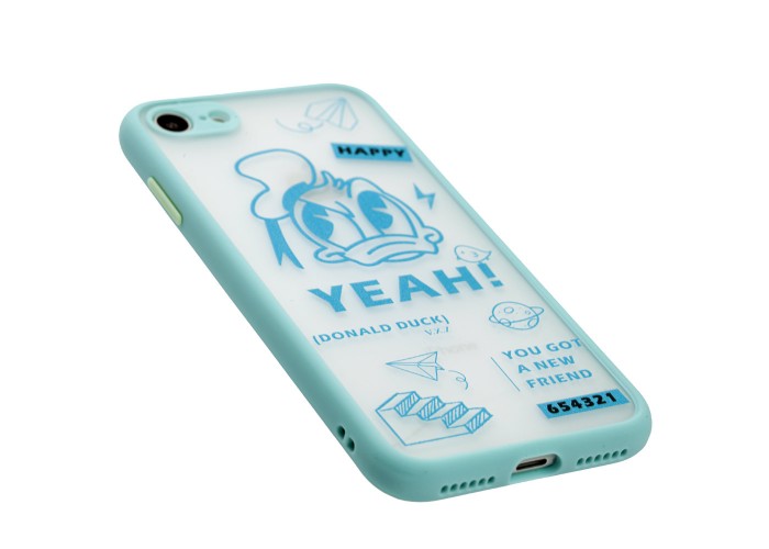 Чехол для iPhone 7 / 8 Picture shadow matte Donald Duck бирюзовый