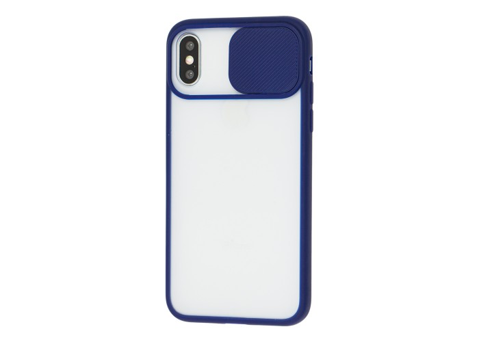 Чехол для iPhone X / Xs LikGus Camshield camera protect синий