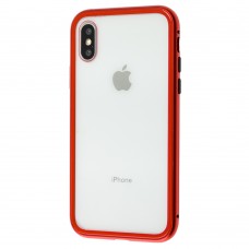 Чехол для iPhone X / Xs Magnetic with glass красный