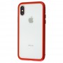 Чехол для iPhone X / Xs Magnetic with glass красный