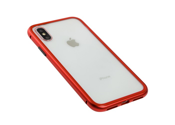 Чехол для iPhone X / Xs Magnetic with glass красный
