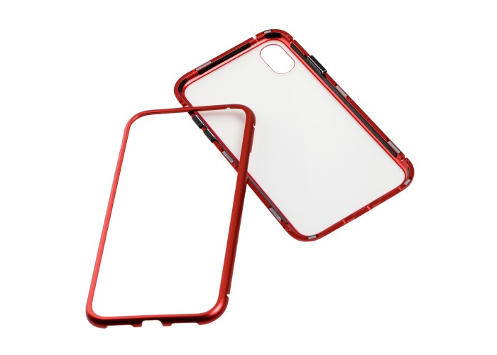 Чехол для iPhone X / Xs Magnetic with glass красный