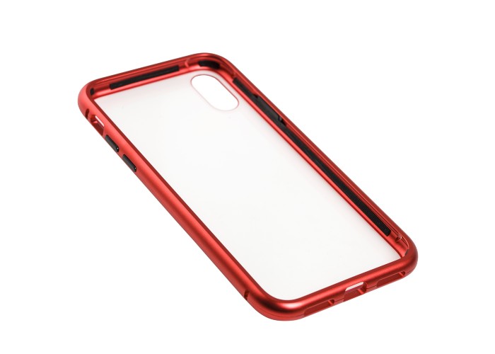 Чехол для iPhone X / Xs Magnetic with glass красный