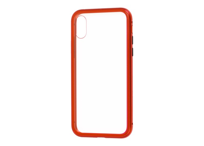 Чехол для iPhone X / Xs Magnetic with glass красный