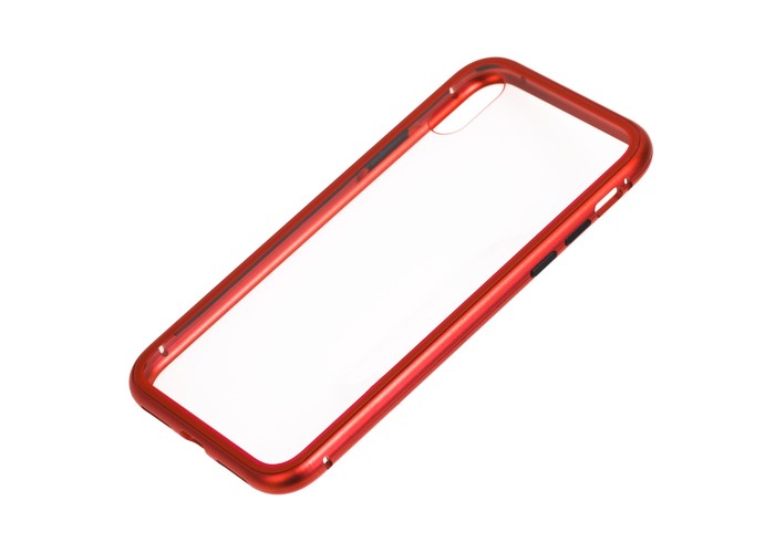 Чехол для iPhone X / Xs Magnetic with glass красный