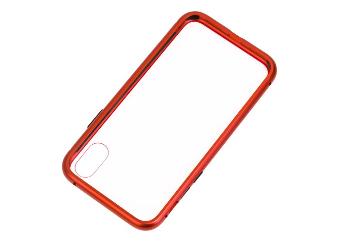 Чехол для iPhone X / Xs Magnetic with glass красный