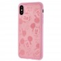 Чехол для iPhone X / Xs Mickey Mouse leather розовый