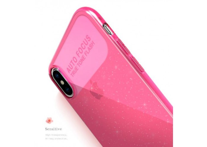 Чехол для iPhone X / Xs X-Level Rainbow розовый